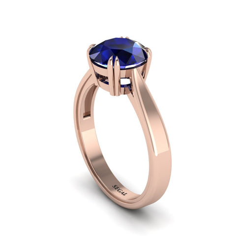 Sapphire 14K Gold Solitaire Engagement Ring - Allie No. 14