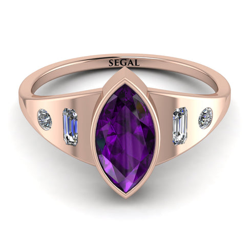 Marquise Bezel Amethyst Ring - Juliana No. 302