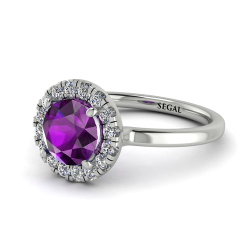 1ct Round Amethyst Engagement Ring - Natalia No. 303