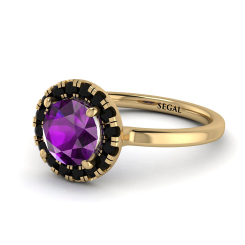 1ct Round Amethyst Engagement Ring - Natalia No. 307