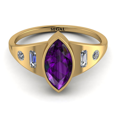 Marquise Bezel Amethyst Ring - Juliana No. 301