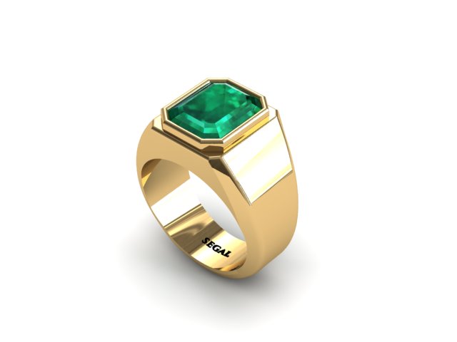 Emerald Men's Ring (0.5 Carat) | 100% Pure Emerald - Rozefs