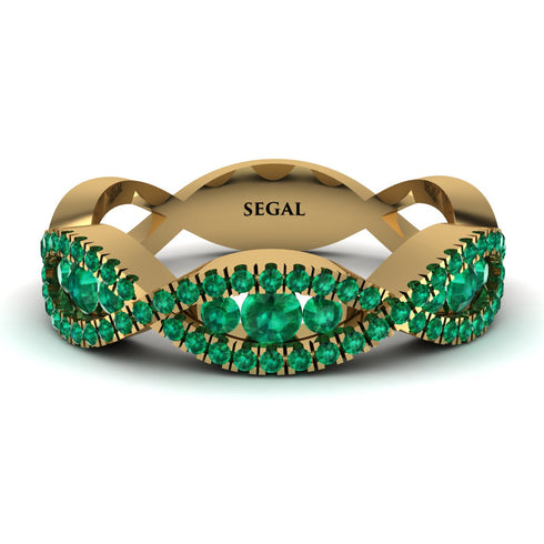 Emerald Eternal Embrace Wedding Ring - Jenna No. 19