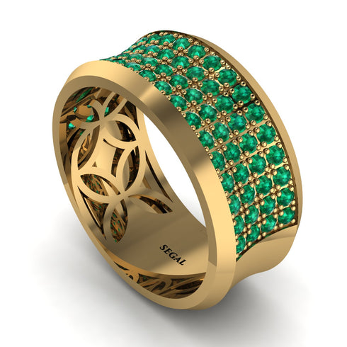 Emerald Filigree Pave Band - Briar No. 4