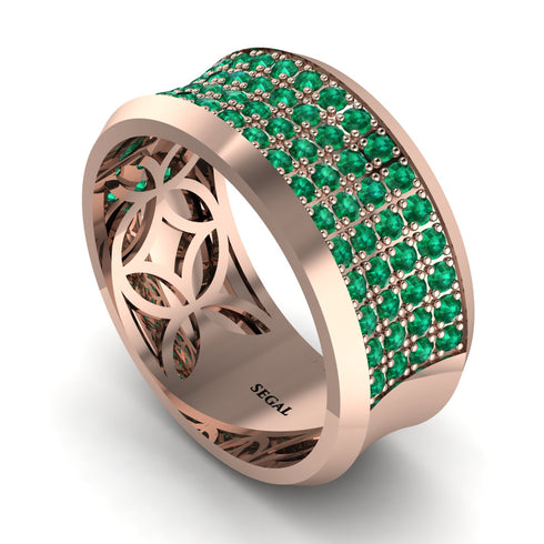 Emerald Filigree Pave Band - Briar No. 5