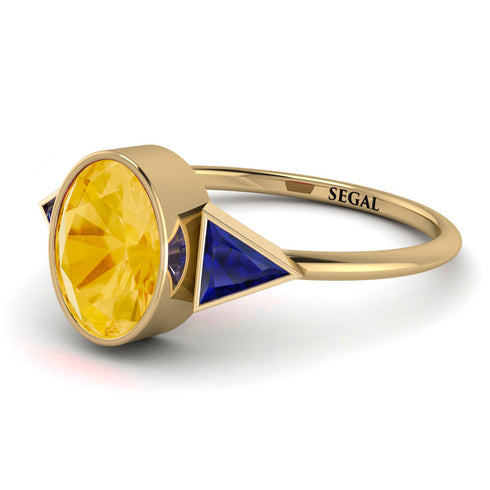 Geometrical Bezel Citrine Ring - Trinity No. 613