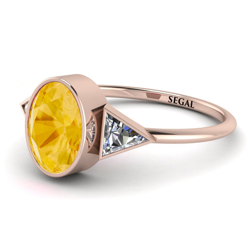 Geometrical Bezel Citrine Ring - Trinity No. 602