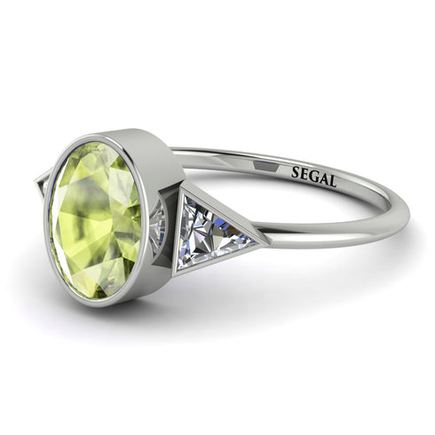 Geometrical Bezel Peridot Ring - Trinity No. 703