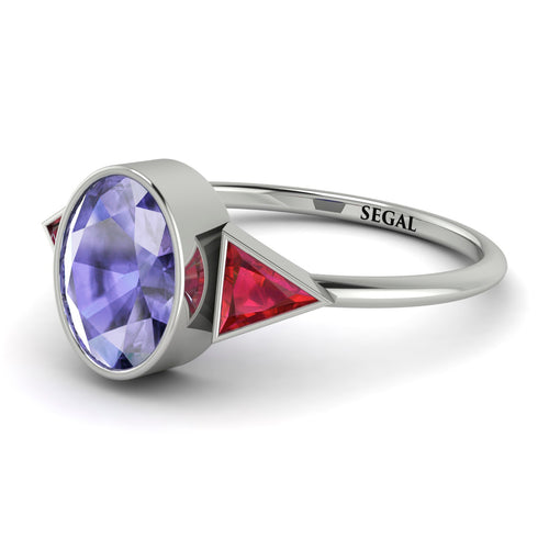 Geometrical Bezel Tanzanite Ring - Trinity No. 212