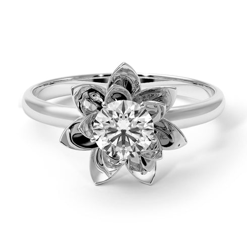 Lotus Solitaire ring Diamond ring - Lotus no. 31