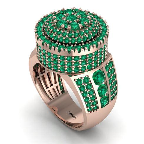 Round Emerald Mens Luxury Ring - Chris No. 20