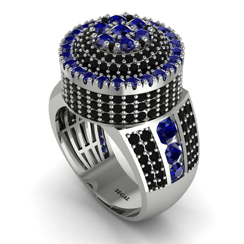 Round Sapphire Mens Luxury Ring - Chris No. 45