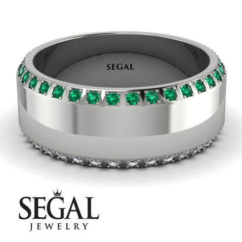 Marissa's Eternity Emerald & Diamond Wedding Band - Benjamin No. 600