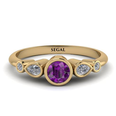 Bezel Symmetrical Amethyst Ring - Ivy No. 301