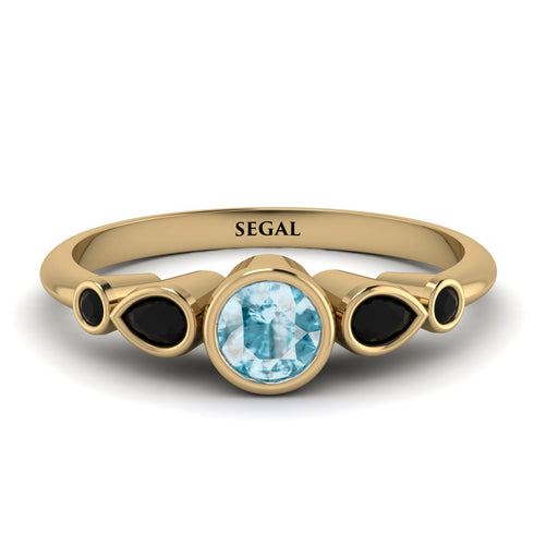 Bezel Symmetrical Aquamarine Ring - Ivy No. 407