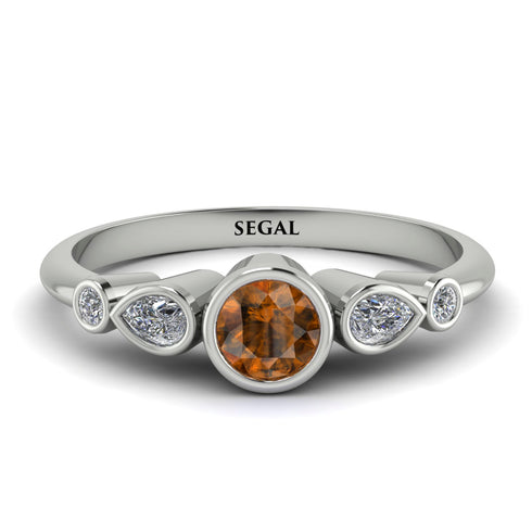 Bezel Symmetrical Brown Diamond Ring - Ivy No. 1103