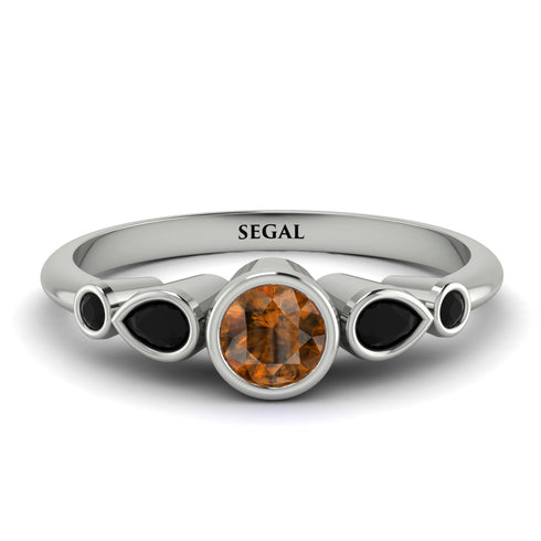 Bezel Symmetrical Brown Diamond Ring - Ivy No. 1109