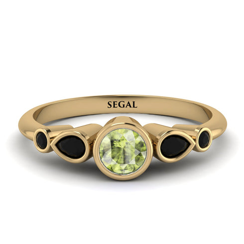 Bezel Symmetrical Peridot Ring - Ivy No. 607