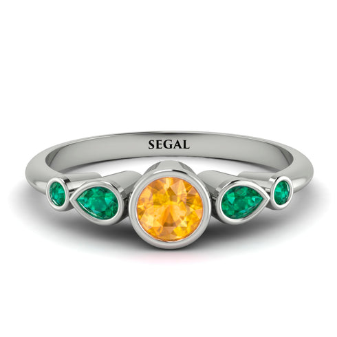 Bezel Symmetrical Yellow Diamond Ring - Ivy No. 1006