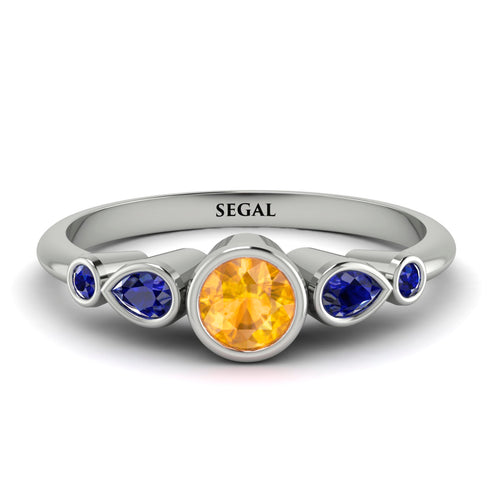 Bezel Symmetrical Yellow Diamond Ring - Ivy No. 1015