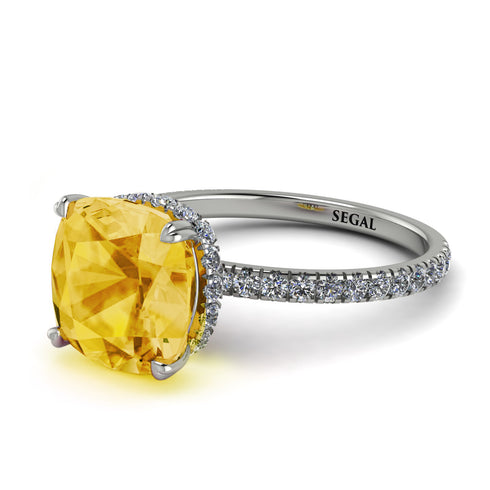 Cushion Hidden Citrine Ring - Nova No. 603