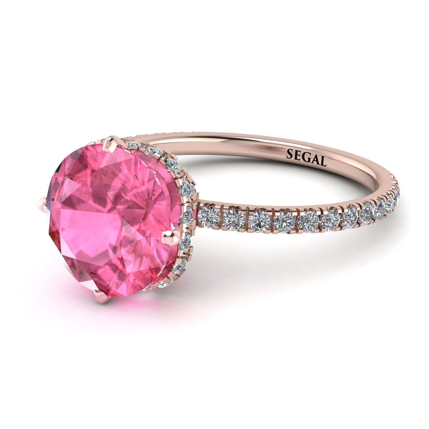 pink moissanite engagement rings