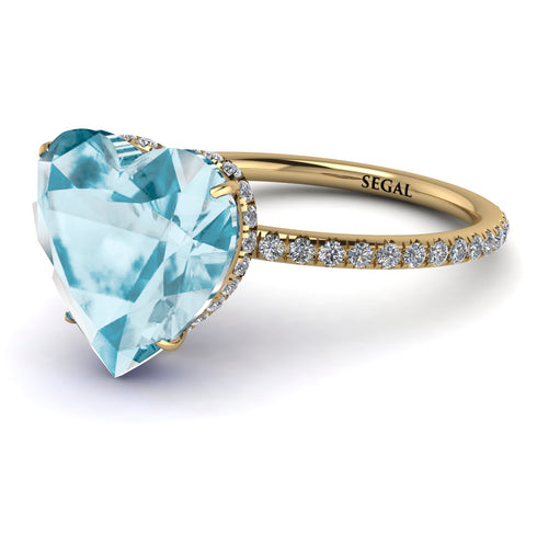 Heart Shape Aquamarine Ring - Noelle No. 401