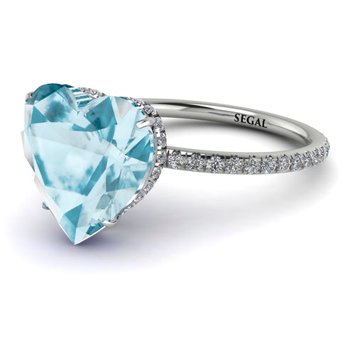 Heart Shape Aquamarine Ring - Noelle No. 403