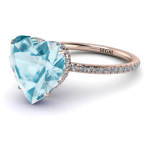 Heart Shape Aquamarine Ring - Noelle No. 402