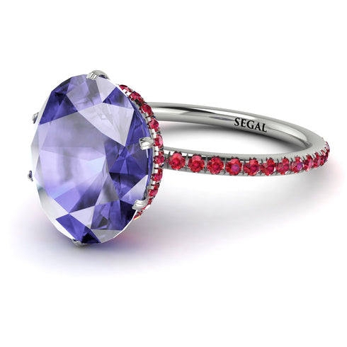 Hidden Halo Oval Tanzanite Engagement Ring - Gemma No. 212