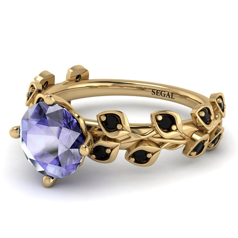 Leaves All Around Yellow Gold Tanzanite Ring - Sydney 2ct No. 207