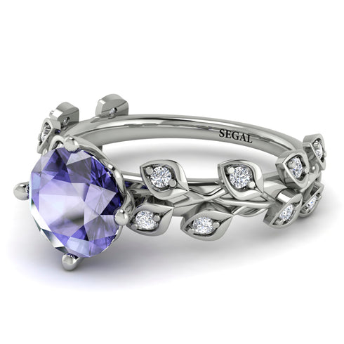 Leaves All Around White Gold Tanzanite Ring - Sydney 2ct No. 203