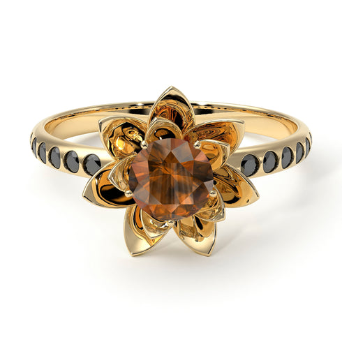 Lotus Flower Brown Diamond ring - Lotus no. 1104