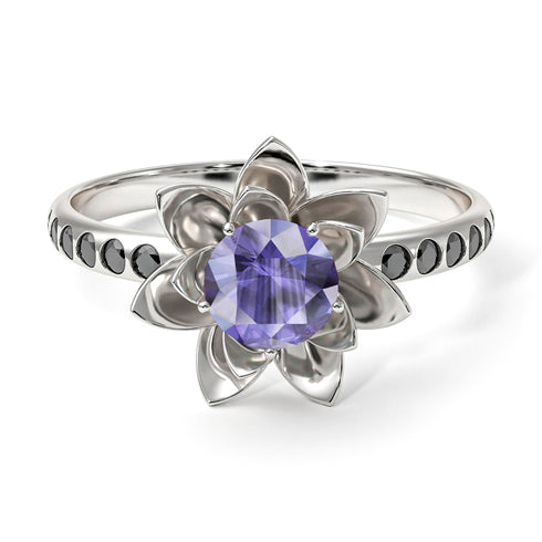 Lotus Flower Tanzanite ring - Lotus no. 206