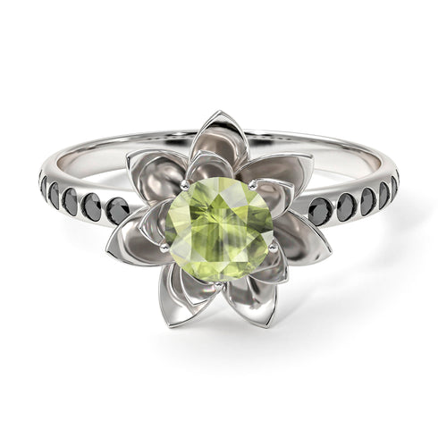 Lotus Flower Peridot ring - Lotus no. 706