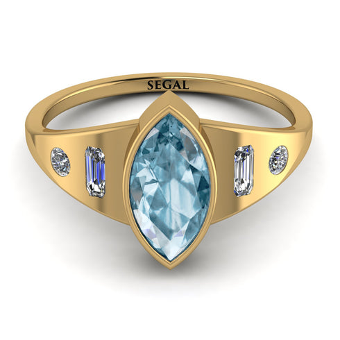 Marquise Bezel Aquamarine Ring - Juliana No. 401