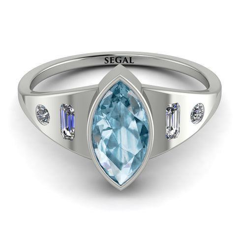 Marquise Bezel Aquamarine Ring - Juliana No. 403