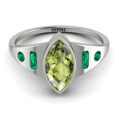 Marquise Bezel Peridot Ring - Juliana No. 706