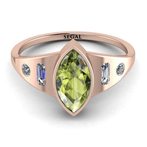 Marquise Bezel Peridot Ring - Juliana No. 702