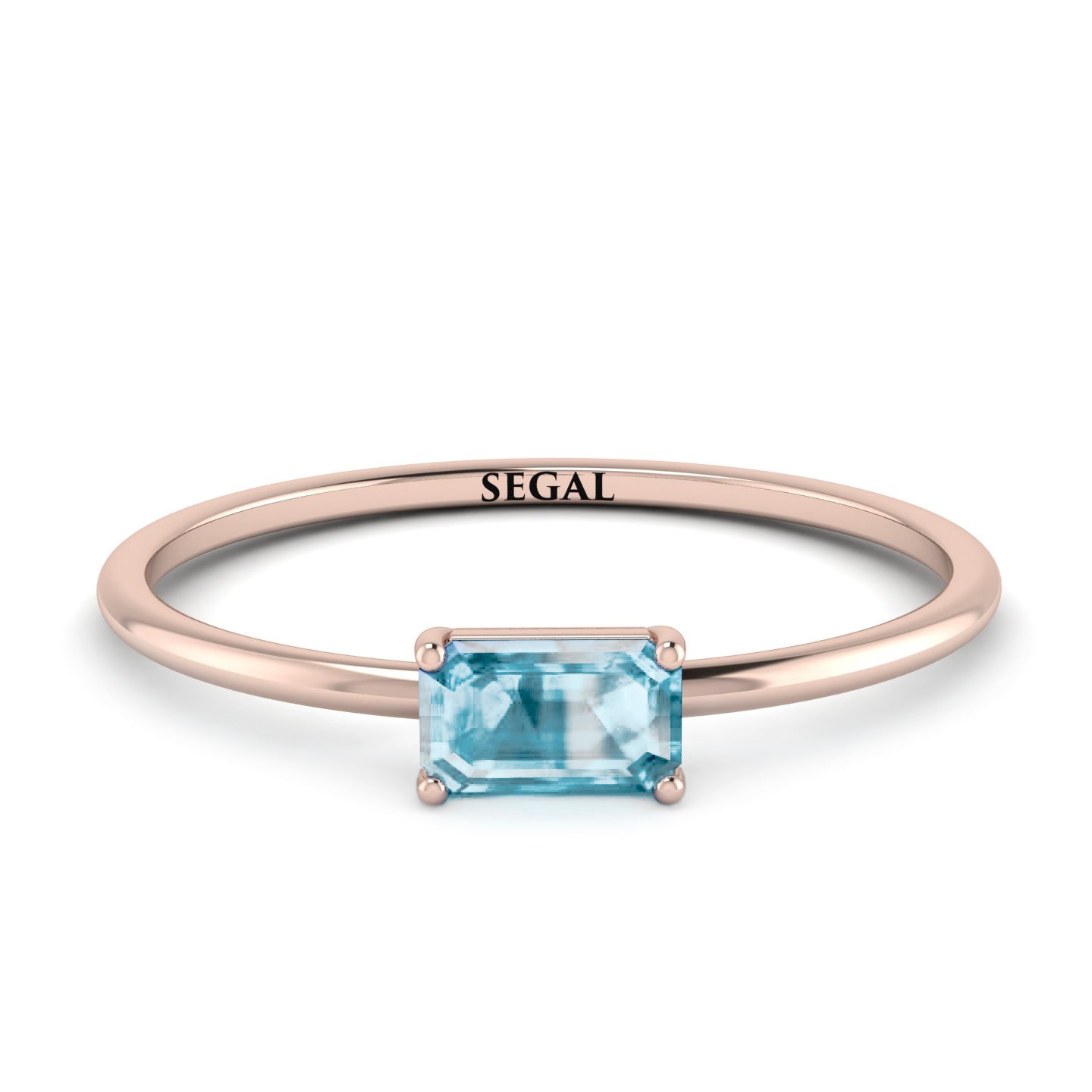 Minimalist aquamarine deals ring