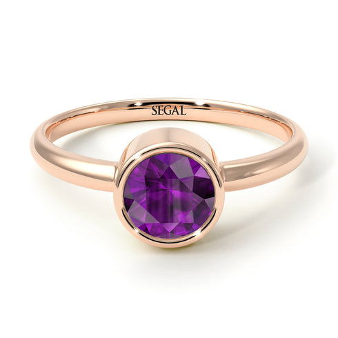 Solitaire Bezel Amethyst Ring - Emerson No. 302