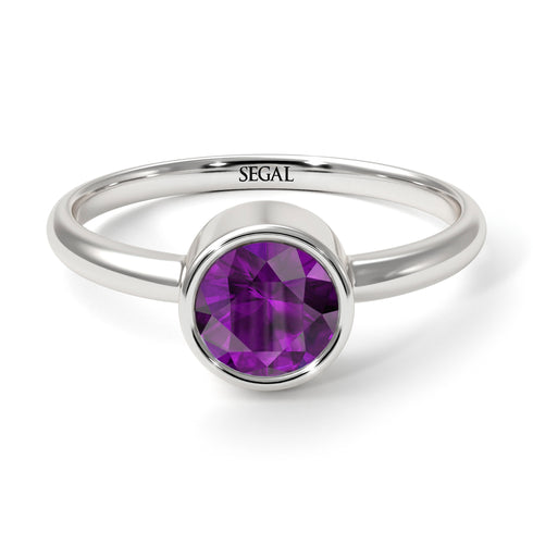 Solitaire Bezel Amethyst Ring - Emerson No. 303