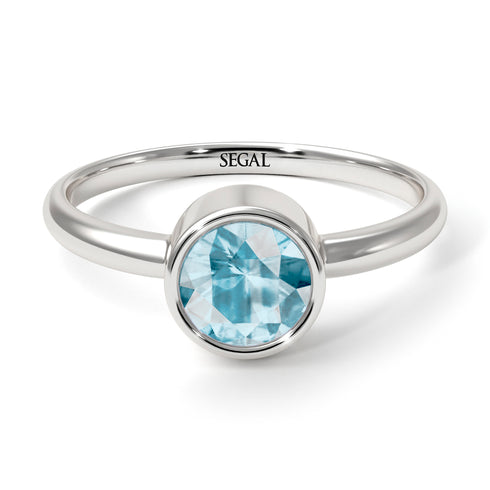 Solitaire Bezel Aquamarine Ring - Emerson No. 403