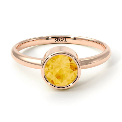 Solitaire Bezel Citrine Ring - Emerson No. 602