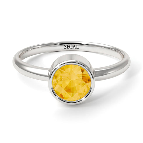 Solitaire Bezel Citrine Ring - Emerson No. 603