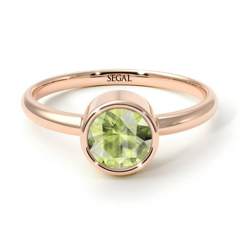 Solitaire Bezel Peridot Ring - Emerson No. 702