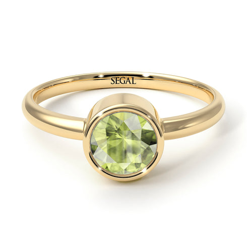 Solitaire Bezel Peridot Ring - Emerson No. 701