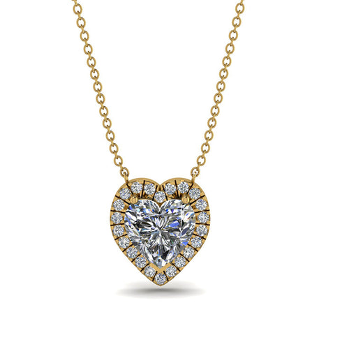 4.7Ct Diamond Halo Heart Necklace - Jaylene No. 1