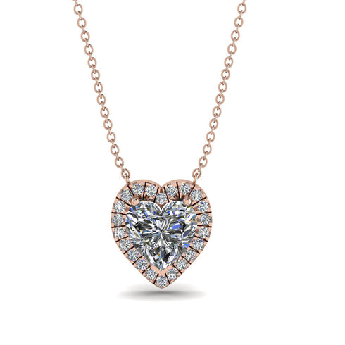 4.7Ct Diamond Halo Heart Necklace - Jaylene No. 2