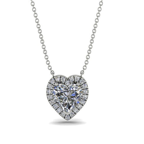 4.7Ct Diamond Halo Heart Necklace - Jaylene No. 3